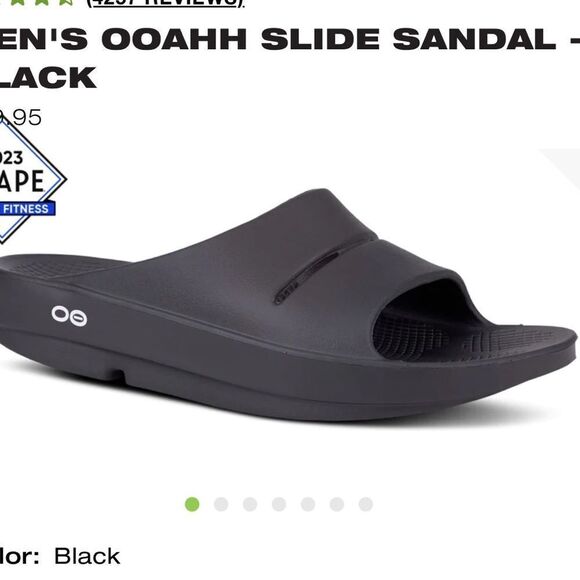 OOFOS MEN'S OOAHH SLIDE SANDAL - BLACK SIZE 8(M) SIZE‎ 10(W) NWT IN PACKAGING - Picture 1 of 8